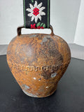 Embossed German Vintage Cow Bell with Embroidered Strap
