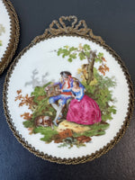 Pair of Jean-Antioine Watteau Limoges France Porcelain Plaques