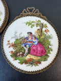 Pair of Jean-Antioine Watteau Limoges France Porcelain Plaques