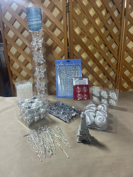 Silver/White Ornament Lot