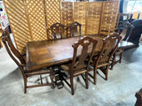 Dining Set: Table, 2 Leaves, 8 Chairs***HEAVY ITEM***READ DETAILS ON PICK UP POLICY***
