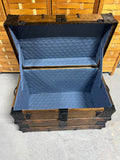 Fabric Lined Trunk on Casters