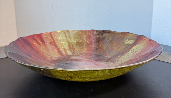 Misa Carmen Style Metallic Multicolored Glass Centerpiece Bowl