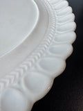 Doranne of California Pottery White Scallop Edged Oval Platter