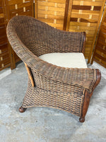 Brown Rattan/Wicker Chair with Cushion