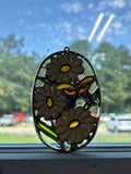 Oval Brass Daisy And Butterfly Suncatcher (B)