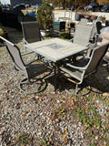 Tile Top Outdoor Table w/Four Swivel Chairs **Read Description