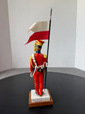 Chevau Leger Lanciers Van Gerdinge Sitzendorf Porcelain French Soldier with Wooden Base & Box