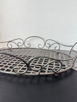 Oblong Metal Scroll Tray