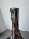 Murano Style Blue & Brown Large Glass Vase