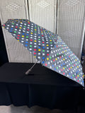 (C) Totes Black Polka Dot Umbrella