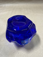 Pair Of Cobalt Blue Rock Candle Votives