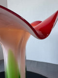 Murano Style Large Calla Lily Art Glass Flower Vase