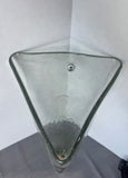 Heavyweight Clear Art Glass Wall Vase