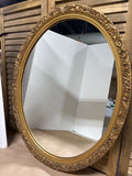 Oval Mirror with Embossed Flowers