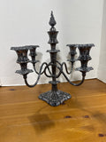 Ornate Silver Twisted Arm Candelabra — Heavy
