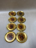 8 Gold Candy Cane Coasters