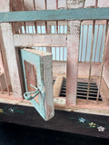 Victorian Style Distressed Hand Painted Decorative Wooden Birdcage