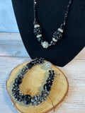 Black Beaded Magnetic Necklace & Bracelet Set
