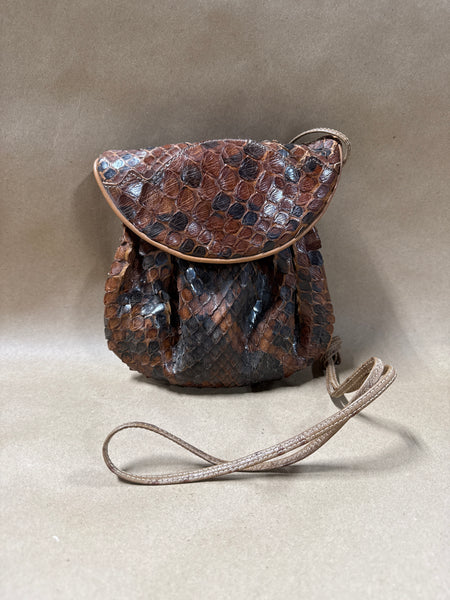 De Luigi Faux Leather Scale Crossbody  Bag