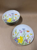 Seymour Manning Day Lilly Dessert Plates - Set Of 7