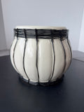 Wireframe Designed Off White Pottery Planter (2 AVAILABLE—PRICED INDIVIDUALLY AT $20 EACH)