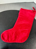 Needlepoint Christmas Stocking with Red Velvet Back