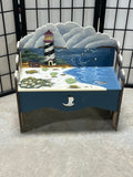 Petite Decorative Lighthouse Painted Bench