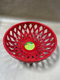 Red Ceramic Bread Basket