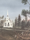 Church & Chickadees Print