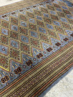 L- Hand Knotted Rug, BLue/brown tones,  12 ft x 8 ft