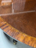 Henredon Round Dining Table with Brass Clawfeet and Inlay; On Casters/NO CHAIRS ***HEAVY ITEM***READ DETAILS ON PICK UP POLICY***