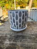 Blue and White Ceramic planter w/Saucer