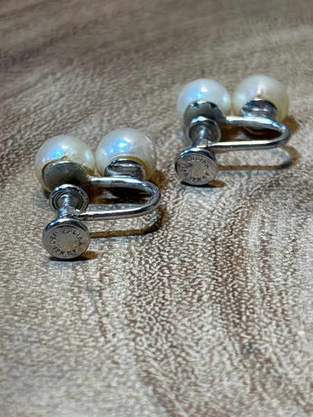 12K Gold Filled Pearl Screw-On Earrings