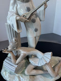Lladro Pensive Pierrot & Ballerina Large Porcelain Figurine AS IS (READ DESCRIPTION CAREFULLY)