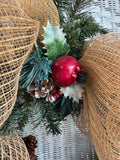 Berries & Burlap Faux Fir Wreath