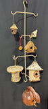 Metal Hanging Birdhouse Tree with Natural Style Birdhouses