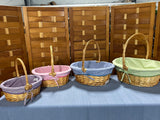 F- Set of 4 Fabric Lined Easter Baskets, Various Sizes