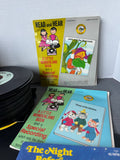 Lot of Assorted Children’s Story Books with 45 RPM Vinyl & Single Vinyl in Case
