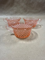 Miss America Pink Anchor Hocking Tea Cups — Set Of 3