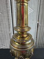 Pair of Large Heavyweight Brass Plated Lamps (WORKS)