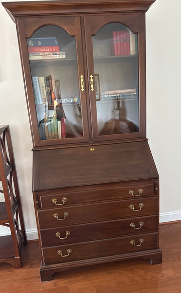 Two Piece Secretary with Slant Front Desk, Unbranded***HEAVY ITEM***