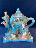 Ceramic Easter Bunny Teapot House