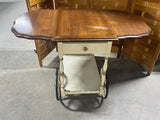 Two Tone Drop Side Tea Cart with Removable Tray