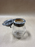 Etched Mustard Jar With Silver Lid