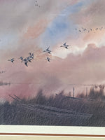 (B) Geese Flying Over Wetlands by Herb Jones; Signed