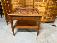 Side Table with Glass Top Display
