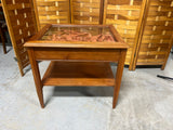 Side Table with Glass Top Display