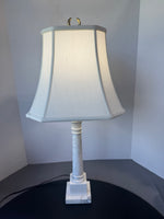 White Marble Column Table Lamp (WORKS)