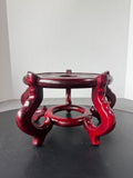 Dark Reddish Wooden Asian Inspired Plant Stand